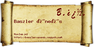 Baszler Éneás névjegykártya